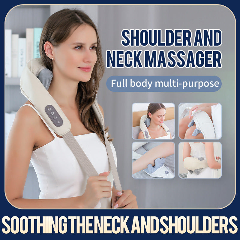 Cordless Neck & Shoulder Massager – 4D Kneading + Hot Compress Therapy