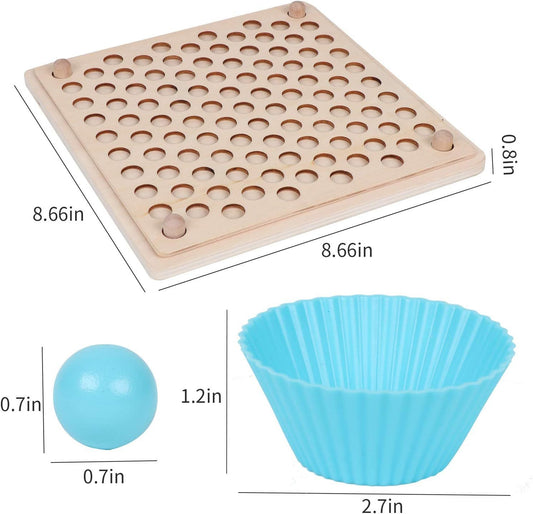 Colorful Wooden Peg Board Beads Game | Montessori Learning Toy for Toddlers, Counting & Fine Motor Educational Activity for Kids