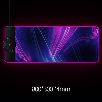 Colorful Wireless Charging Mouse Pad | Fingerprint Touch Control + Fast Charge