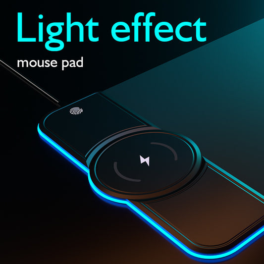 Colorful Wireless Charging Mouse Pad | Fingerprint Touch Control + Fast Charge