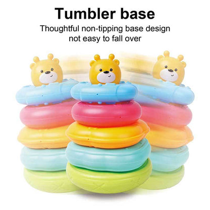 Children's Stacking Music, Rainbow Set Circles, Puzzle Early Education Understanding Color Set Tower Layer Toys
