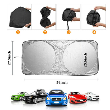 Foldable Car Front Rear Window Windshield Sun Shade Shield Cover Visor UV Block