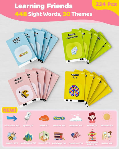 448 Talking Flash Cards for Toddlers | Montessori Educational Toy, Speech Therapy & Sensory Learning for Ages 1-5