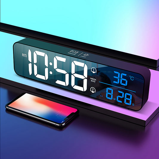 Smart LED Wall Clock | Digital Display with Music Alarm for Home & Office
