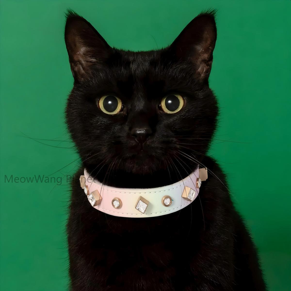 Dog Cat Collar Luxury Gemstone Pet Collar Leash Set Handcrafted Jewel Accented Necklace Style Neck Strap For Cats Small To Medium Dogs Elegant Adjustable Walking Accessory Luxury Pet Gift For Cats Dog