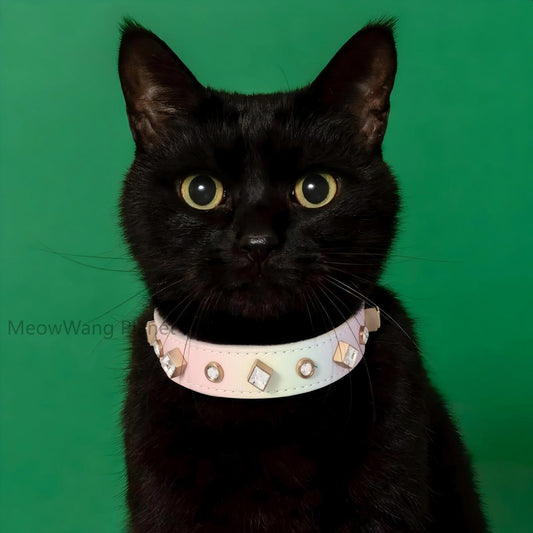 Dog Cat Collar Luxury Gemstone Pet Collar Leash Set Handcrafted Jewel Accented Necklace Style Neck Strap For Cats Small To Medium Dogs Elegant Adjustable Walking Accessory Luxury Pet Gift For Cats Dog